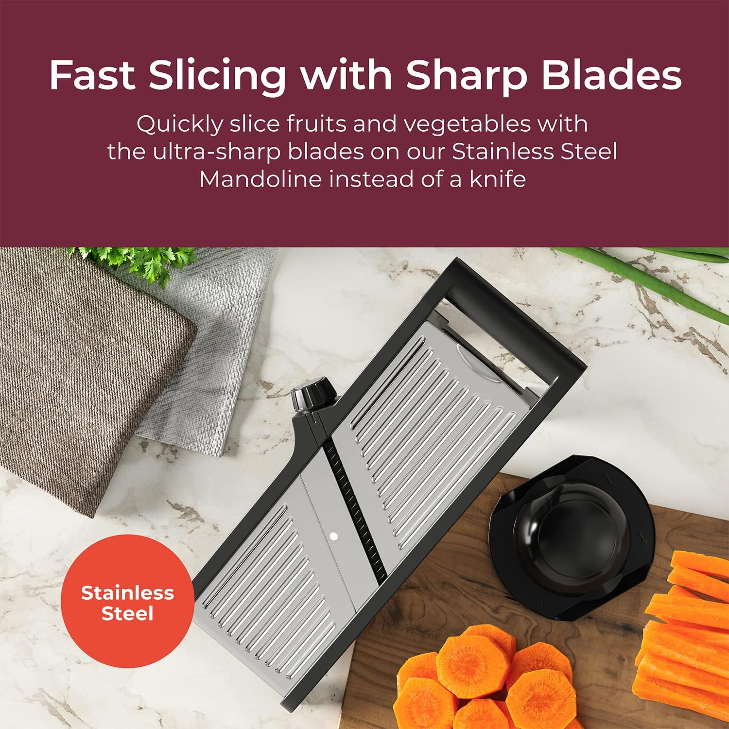 NACOLUS Adjustable Mandoline Slicer for Kitchen,Ultra Sharp V